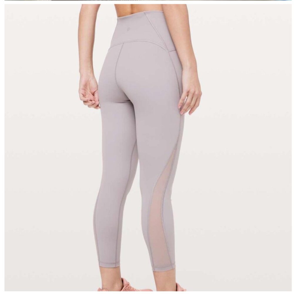 Lululemon Legging Dusty Dawn Mesh Panels Size 6 Athleisure Workout - Picture 2 of 12